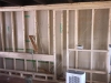 Rough stud work for the main wall