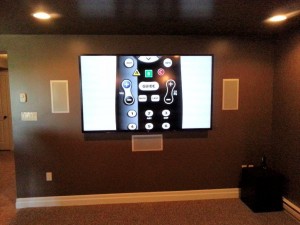 90" Sharp Aquos LED 3D TV with Speakercraft in wall Cinema series speakers