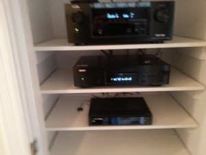 Denon AVR-X300 digital receiver, DBT1713 Blu-Ray player, Harmony Ultimate Hub and Roger's NextBox