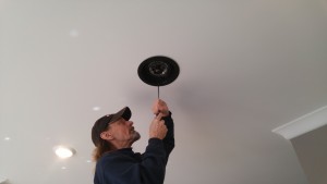 SpeakerCraft Profile in-ceiling speakers being installed